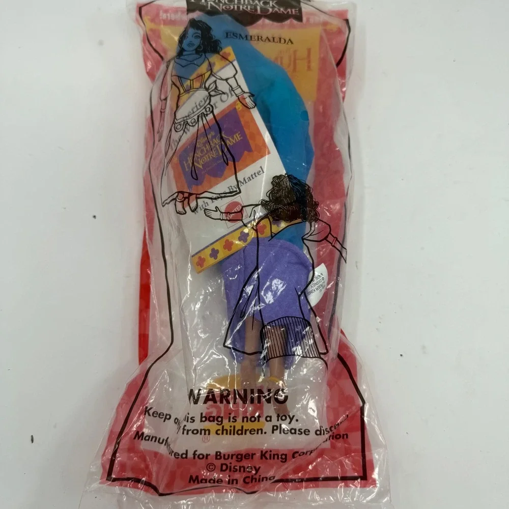 Disney Hunchback of Notre Dame Esmeralda Burger King Mattel Toy 1996 New Sealed